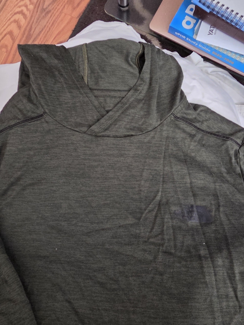 The North Face Men’s Olive Green Hooded Long Sleeve Shirt